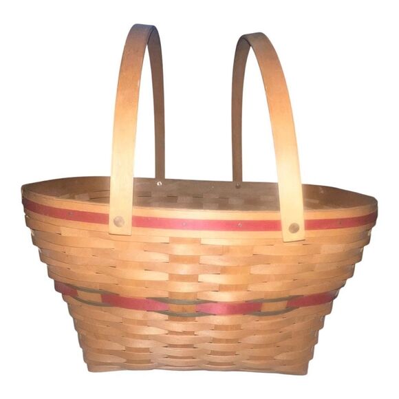 Longaberger 1992 Holiday Hostess Red Gift Giving Basket & Compartment Divider - Picture 1 of 9
